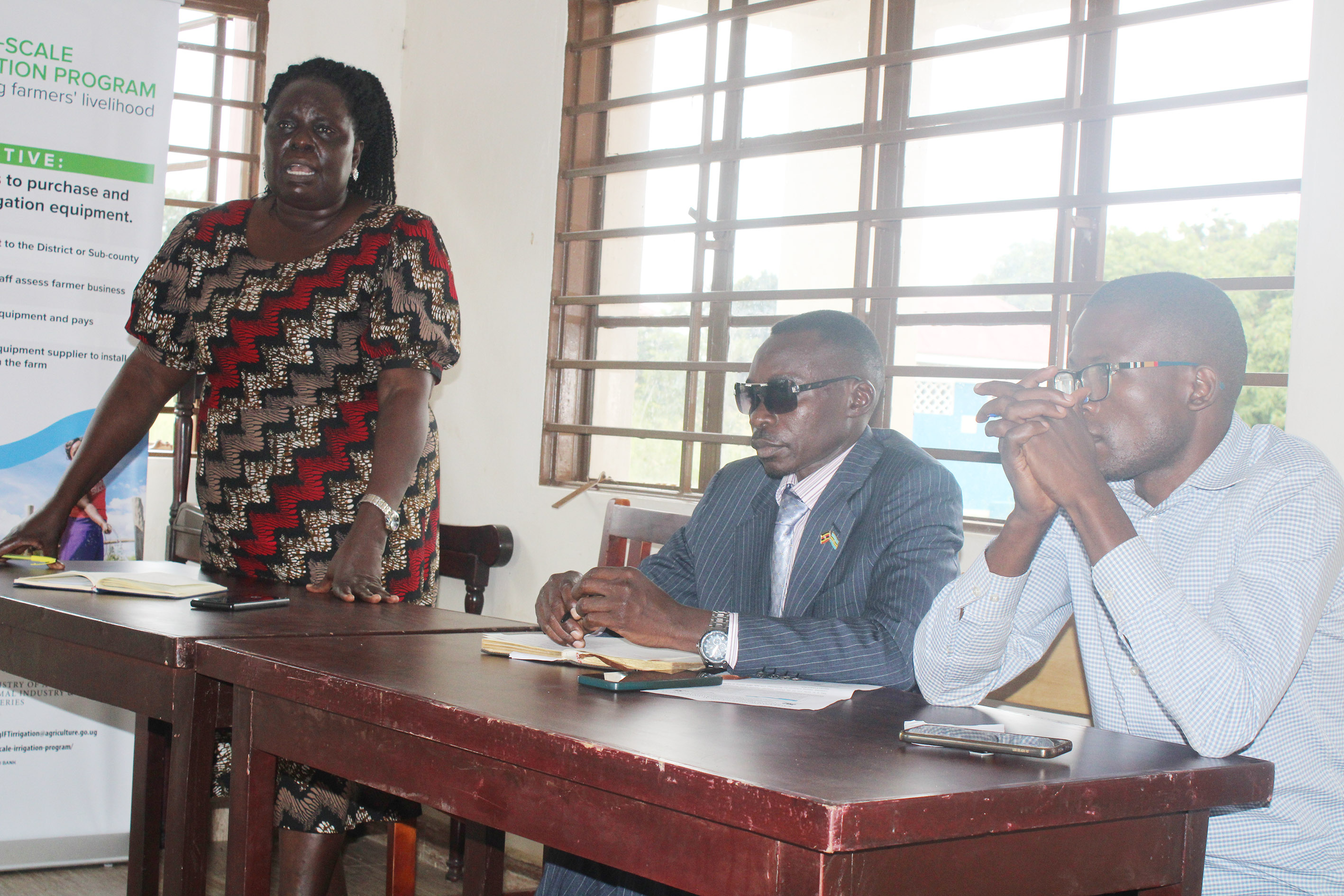 Rhoda Oroma, the Chief Administrative Officer addresing the stakeholders in the review meeting on Wednesday. Photo by Emmanuel Opio